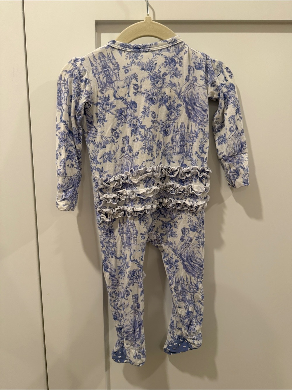 Posh Peanut Blue and White Toile Footed One-Piece - Picture 4 of 5